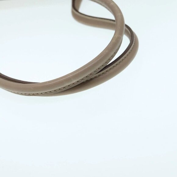 Salvatore Ferragamo Gancini Shoulder Bag Leather Beige Gold Auth - Picture 9 of 16